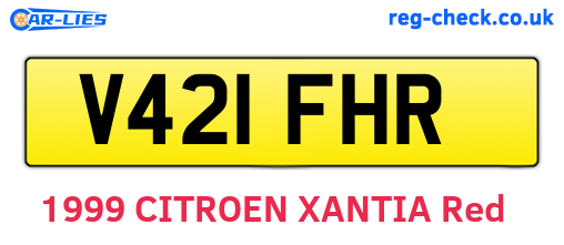 V421FHR are the vehicle registration plates.