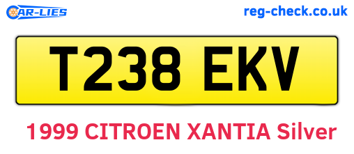 T238EKV are the vehicle registration plates.