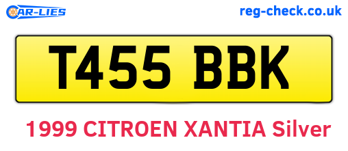 T455BBK are the vehicle registration plates.