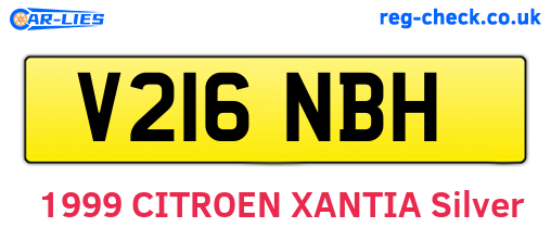 V216NBH are the vehicle registration plates.