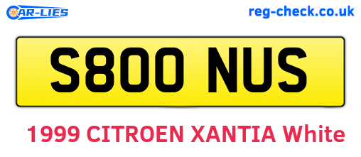 S800NUS are the vehicle registration plates.