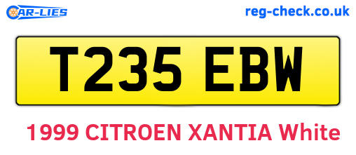 T235EBW are the vehicle registration plates.