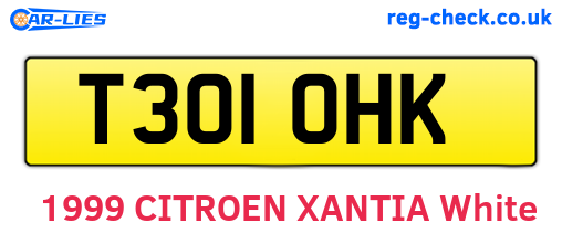 T301OHK are the vehicle registration plates.