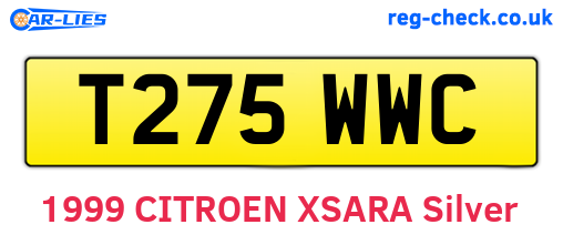 T275WWC are the vehicle registration plates.