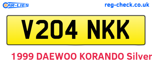 V204NKK are the vehicle registration plates.