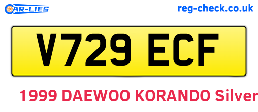 V729ECF are the vehicle registration plates.