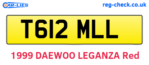 T612MLL are the vehicle registration plates.