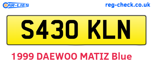 S430KLN are the vehicle registration plates.