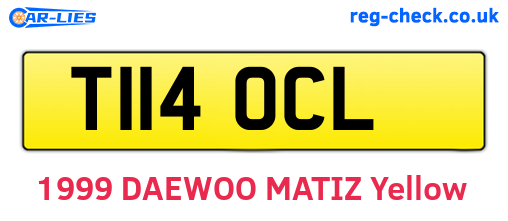 T114OCL are the vehicle registration plates.