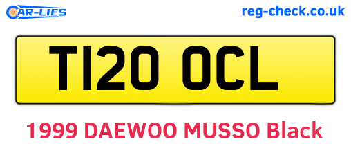 T120OCL are the vehicle registration plates.