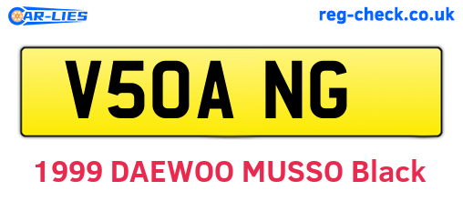 V50ANG are the vehicle registration plates.