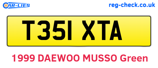 T351XTA are the vehicle registration plates.