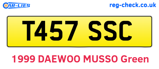 T457SSC are the vehicle registration plates.