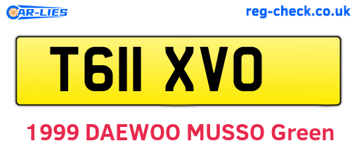 T611XVO are the vehicle registration plates.