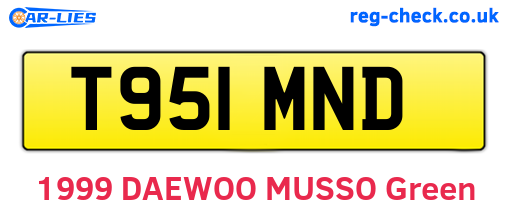 T951MND are the vehicle registration plates.