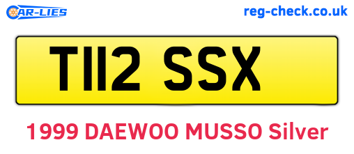 T112SSX are the vehicle registration plates.