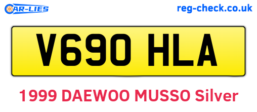 V690HLA are the vehicle registration plates.