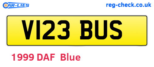V123BUS are the vehicle registration plates.