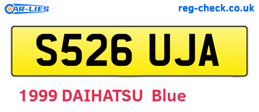 S526UJA are the vehicle registration plates.