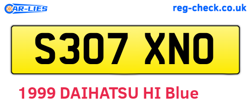 S307XNO are the vehicle registration plates.