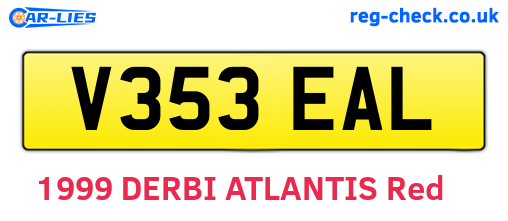 V353EAL are the vehicle registration plates.