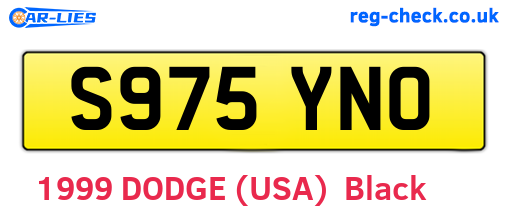 S975YNO are the vehicle registration plates.