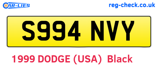 S994NVY are the vehicle registration plates.