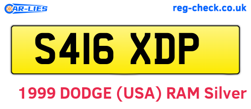 S416XDP are the vehicle registration plates.