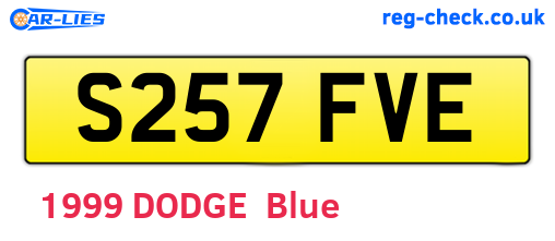 S257FVE are the vehicle registration plates.