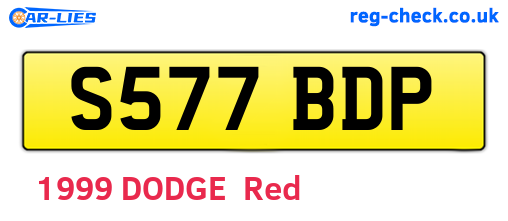S577BDP are the vehicle registration plates.