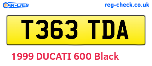 T363TDA are the vehicle registration plates.