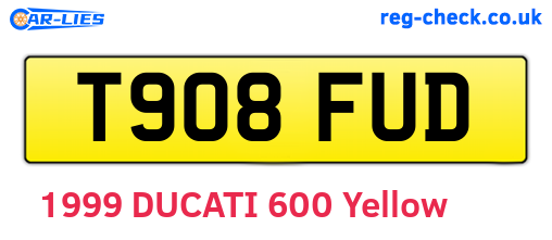 T908FUD are the vehicle registration plates.