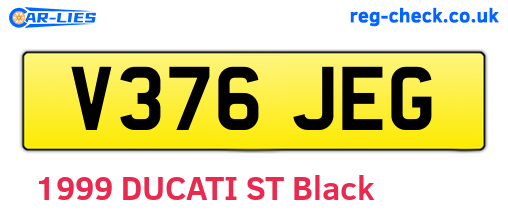 V376JEG are the vehicle registration plates.