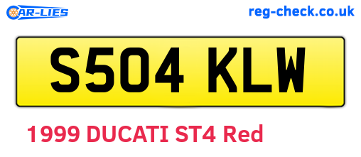 S504KLW are the vehicle registration plates.