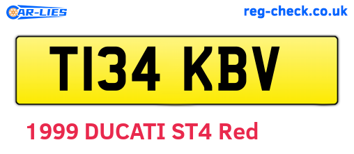 T134KBV are the vehicle registration plates.