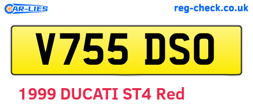 V755DSO are the vehicle registration plates.