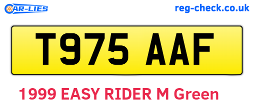 T975AAF are the vehicle registration plates.