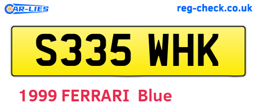 S335WHK are the vehicle registration plates.