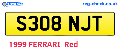 S308NJT are the vehicle registration plates.