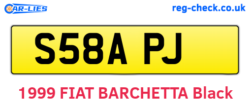 S58APJ are the vehicle registration plates.