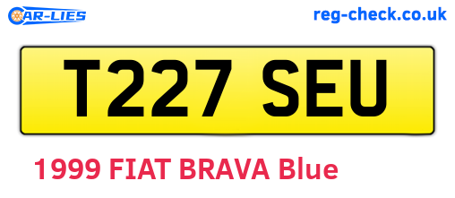 T227SEU are the vehicle registration plates.