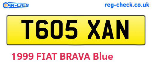 T605XAN are the vehicle registration plates.