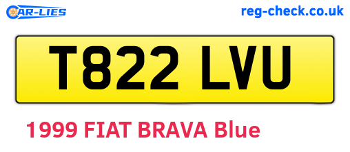 T822LVU are the vehicle registration plates.