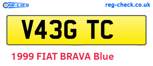 V43GTC are the vehicle registration plates.