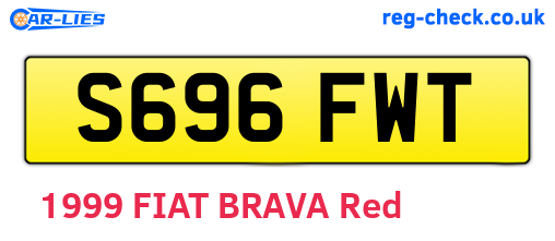 S696FWT are the vehicle registration plates.