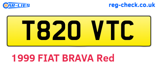 T820VTC are the vehicle registration plates.