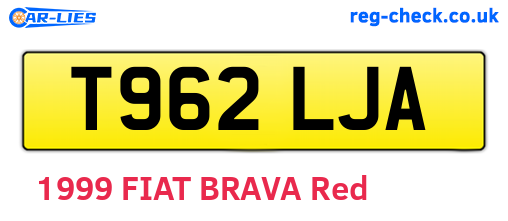 T962LJA are the vehicle registration plates.