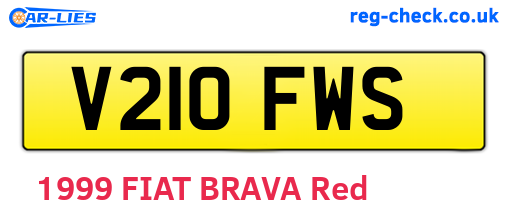 V210FWS are the vehicle registration plates.