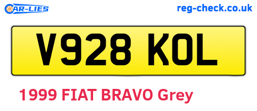 V928KOL are the vehicle registration plates.