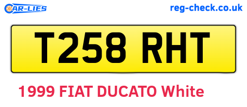 T258RHT are the vehicle registration plates.